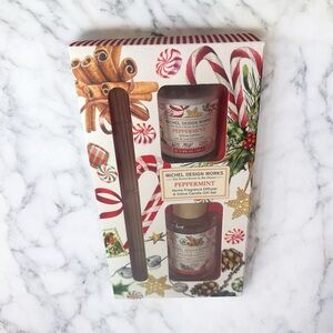 Michel Design Works Peppermint Home Fragrance Diffuser & Votive Candle Gift Set